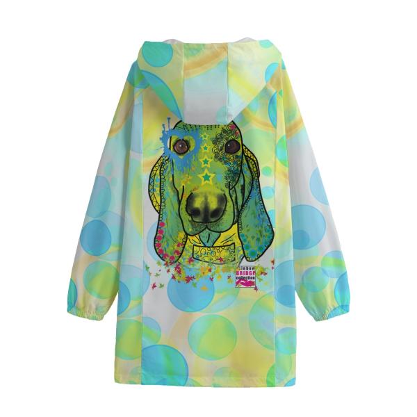 Leichte Regenjacke Paolo – Popart Hundemotiv, 100 % Polyester, Unisex, Mix, Mischling, Basset Hound